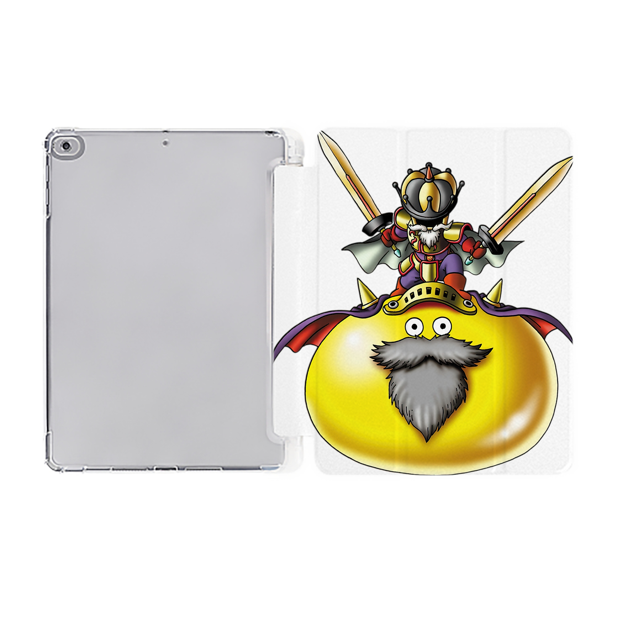 （画像用） ドラゴンクエスト Doragon Kuesuto Dragon Quest IPad ケース ペン収納付き 三つ折りスタンド PUレザー×シリコン 対応機種9.5/10.5/10.9インチ